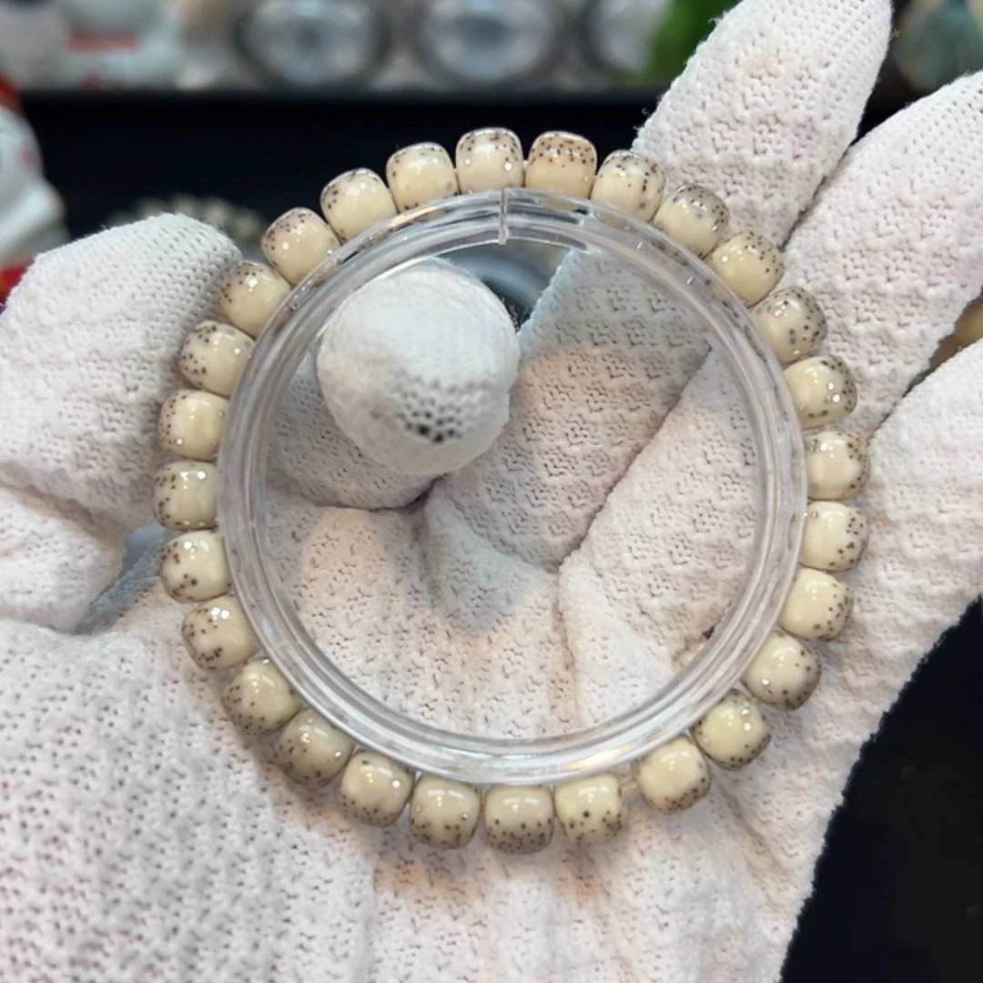 星月菩提吊坠8*7mm 星月菩提河豚单圈针尖星 镶嵌银钉