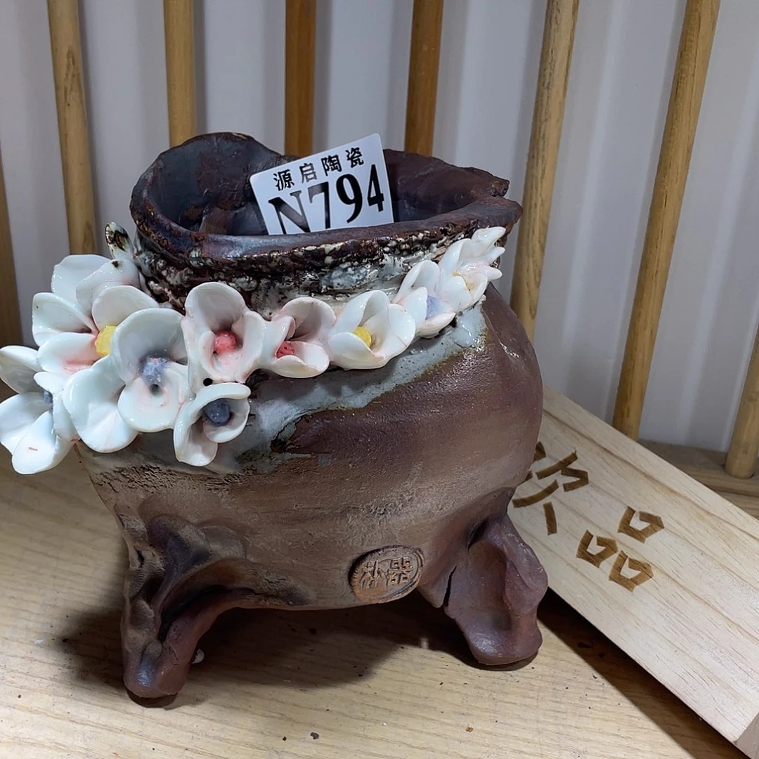紫砂花盆景德镇陶瓷花盆794