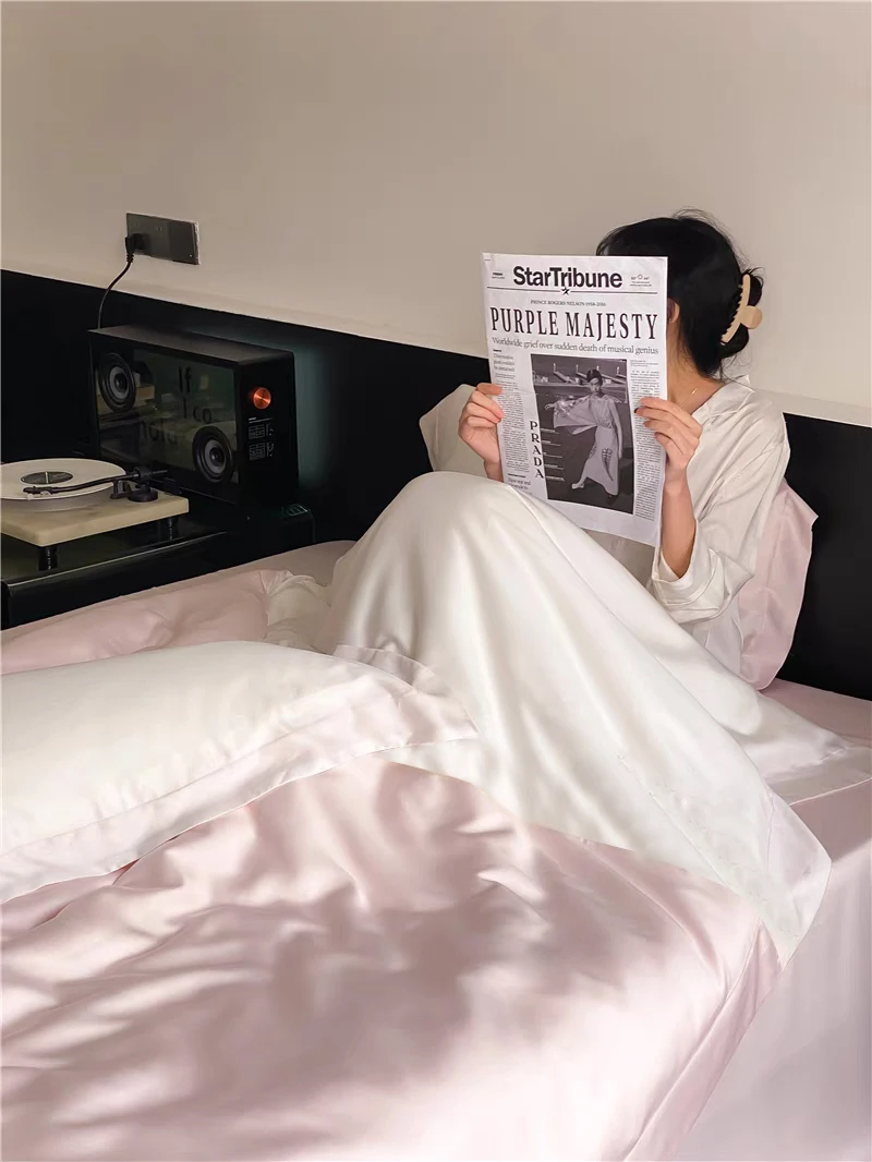 【冬羚鸟】-BZD99-莱赛尔刺绣床笠款四件套