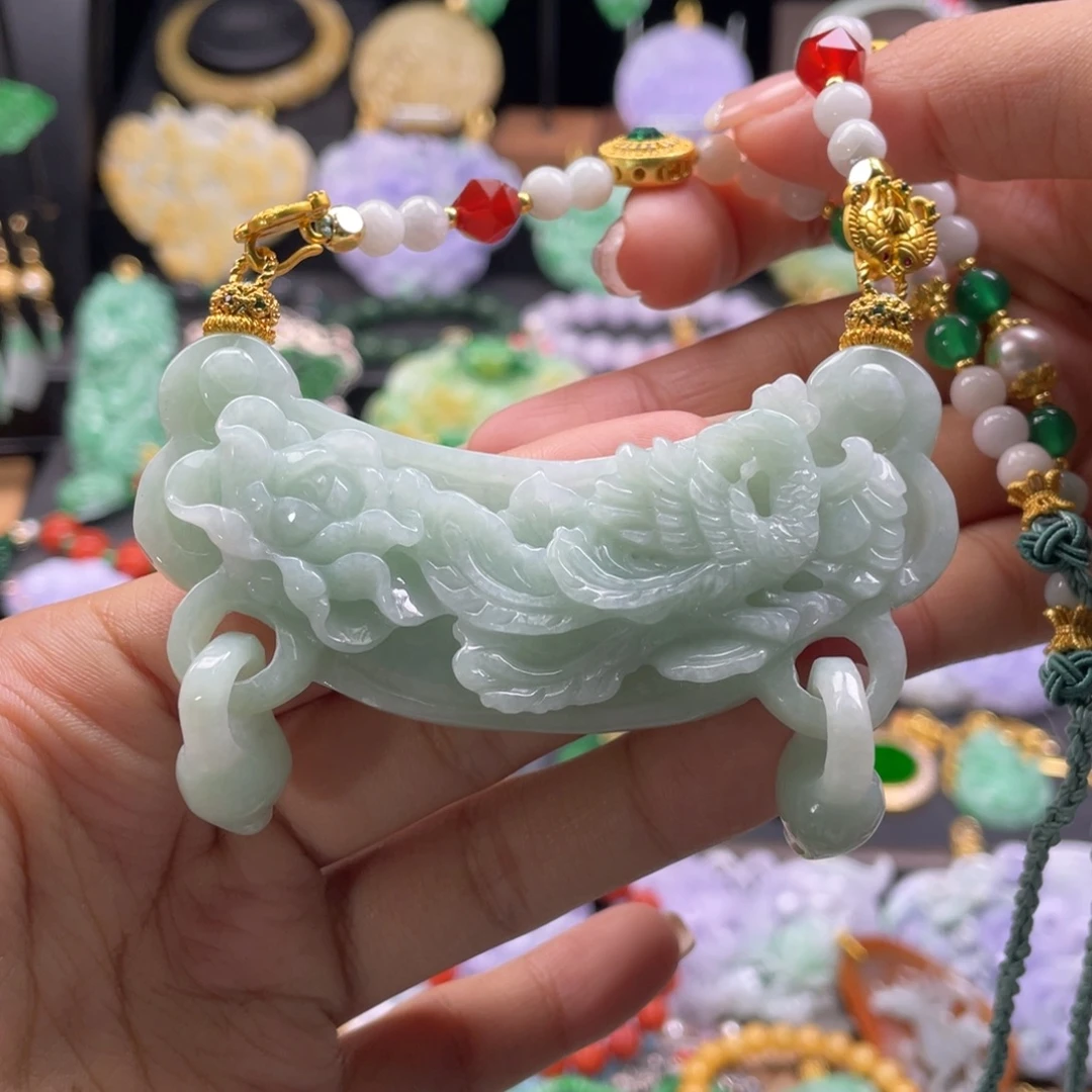 翡翠未镶嵌颈饰代编织