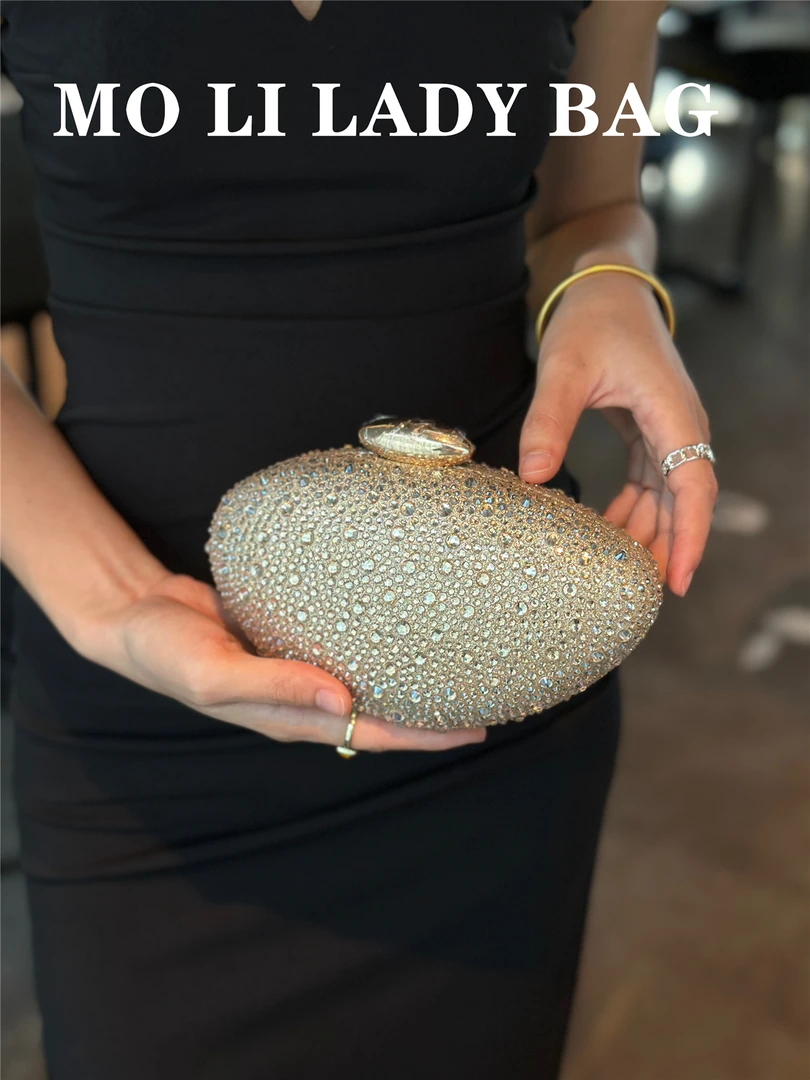 法式复古镶钻闪闪晚宴手拿包名媛旗袍宴会晚礼服手包高端斜跨包