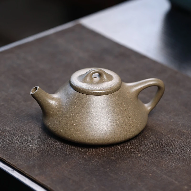 原矿松华青段子冶石瓢宜兴紫砂壶200cc 范勤君纯手工泡茶壶茶具