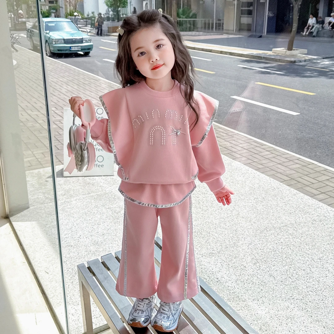 女童套装春装2025新款洋气儿童春秋装卫衣宝宝运动两件套网红秋季