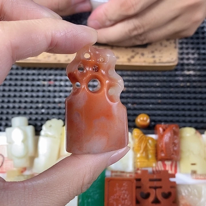 景***墨老挝石现场现场直播手工制作