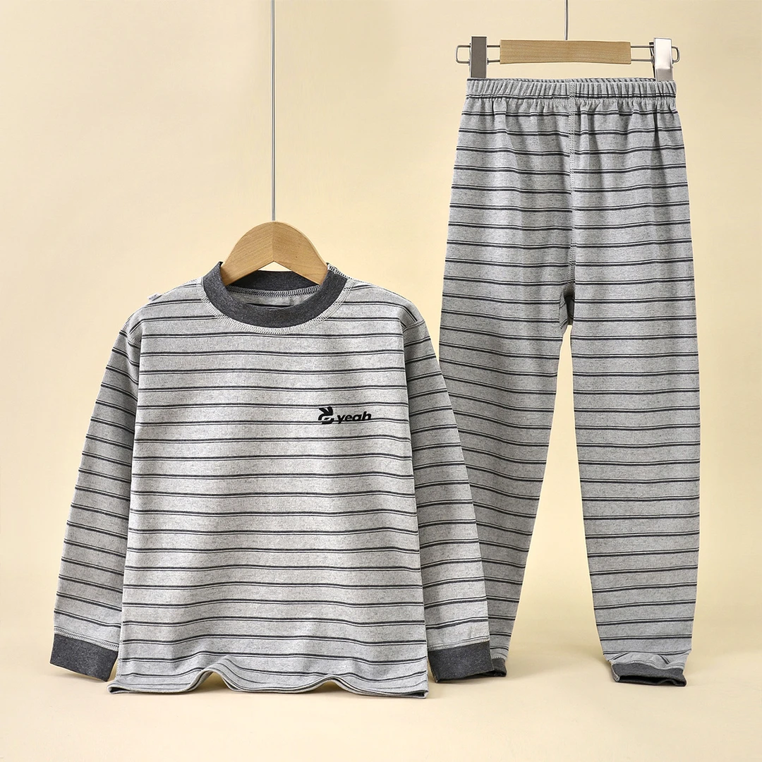 小方迪居家儿童内衣套装男童秋衣秋裤女童纯棉中领打底棉毛衫保暖