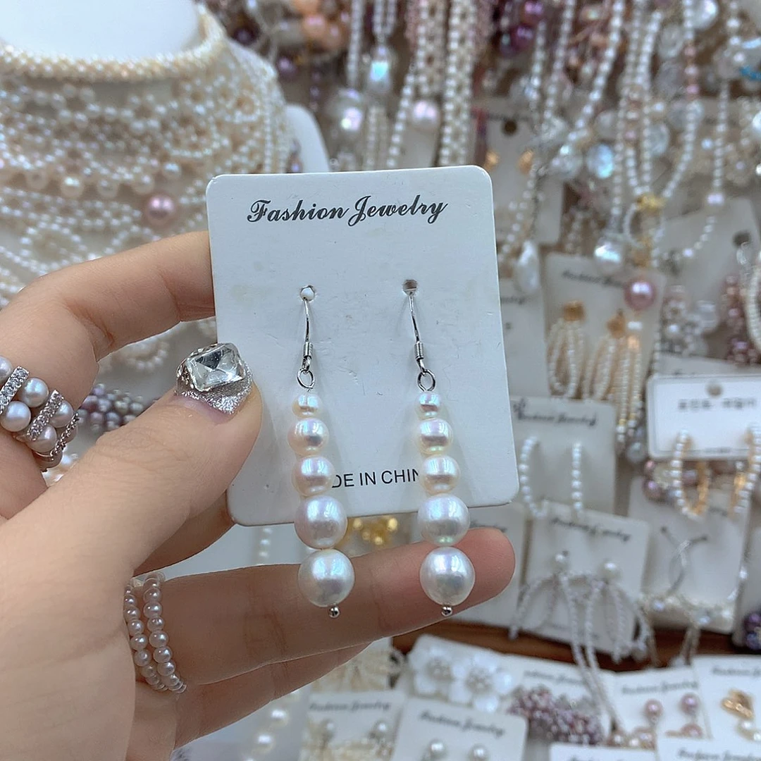 淡水珍珠耳饰银S925镶嵌