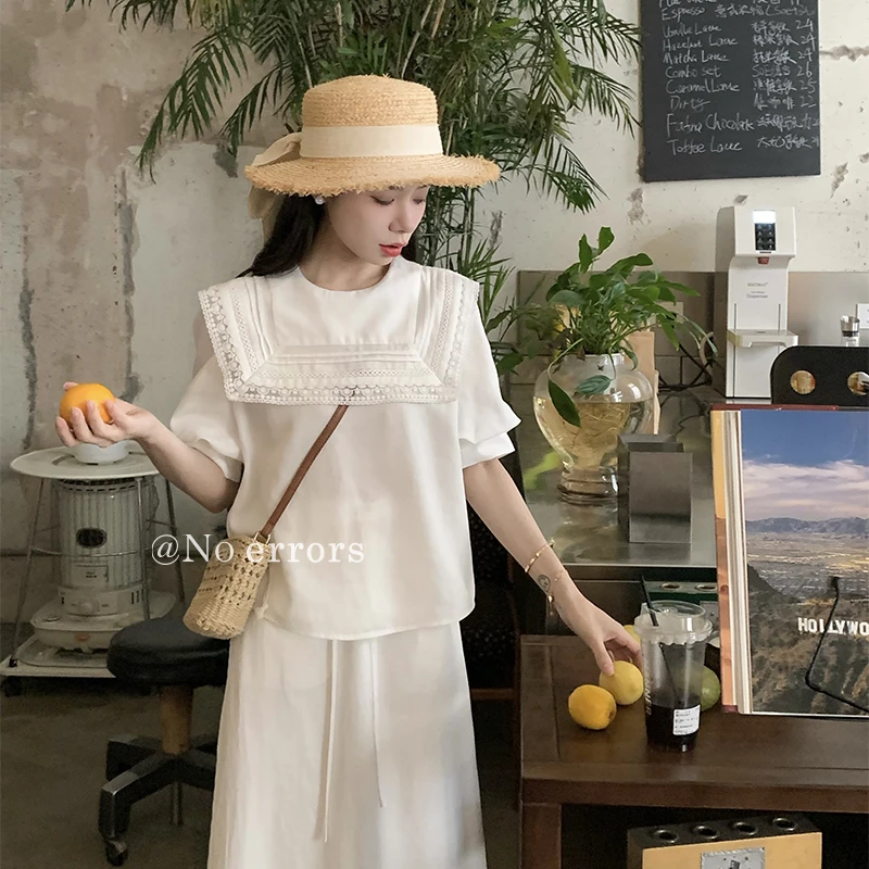 现货不出错 No errors【晨间栀子】重工蕾丝拼接天丝麻衬衫 B625C05