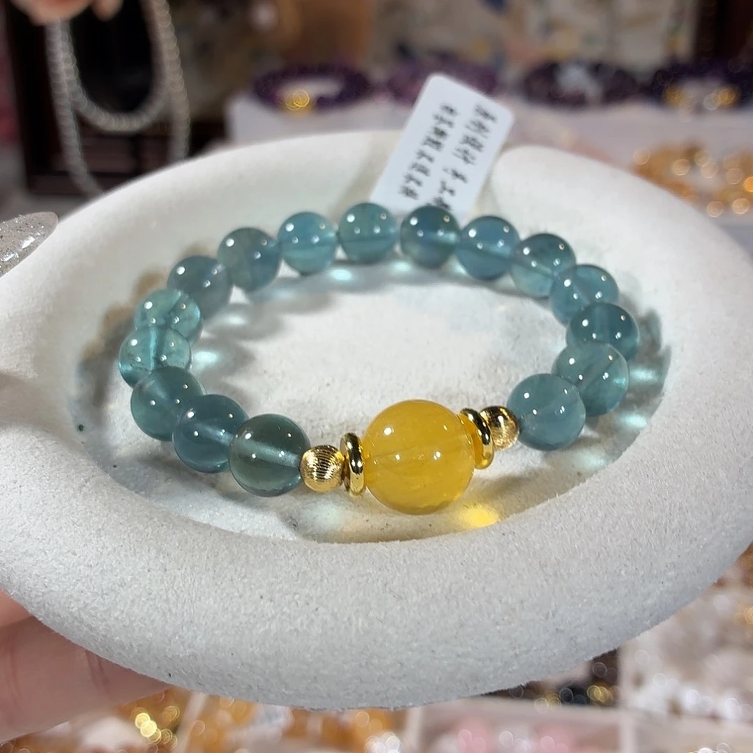 手链合金水晶魔鬼蓝萤石黄萤石设计款10+