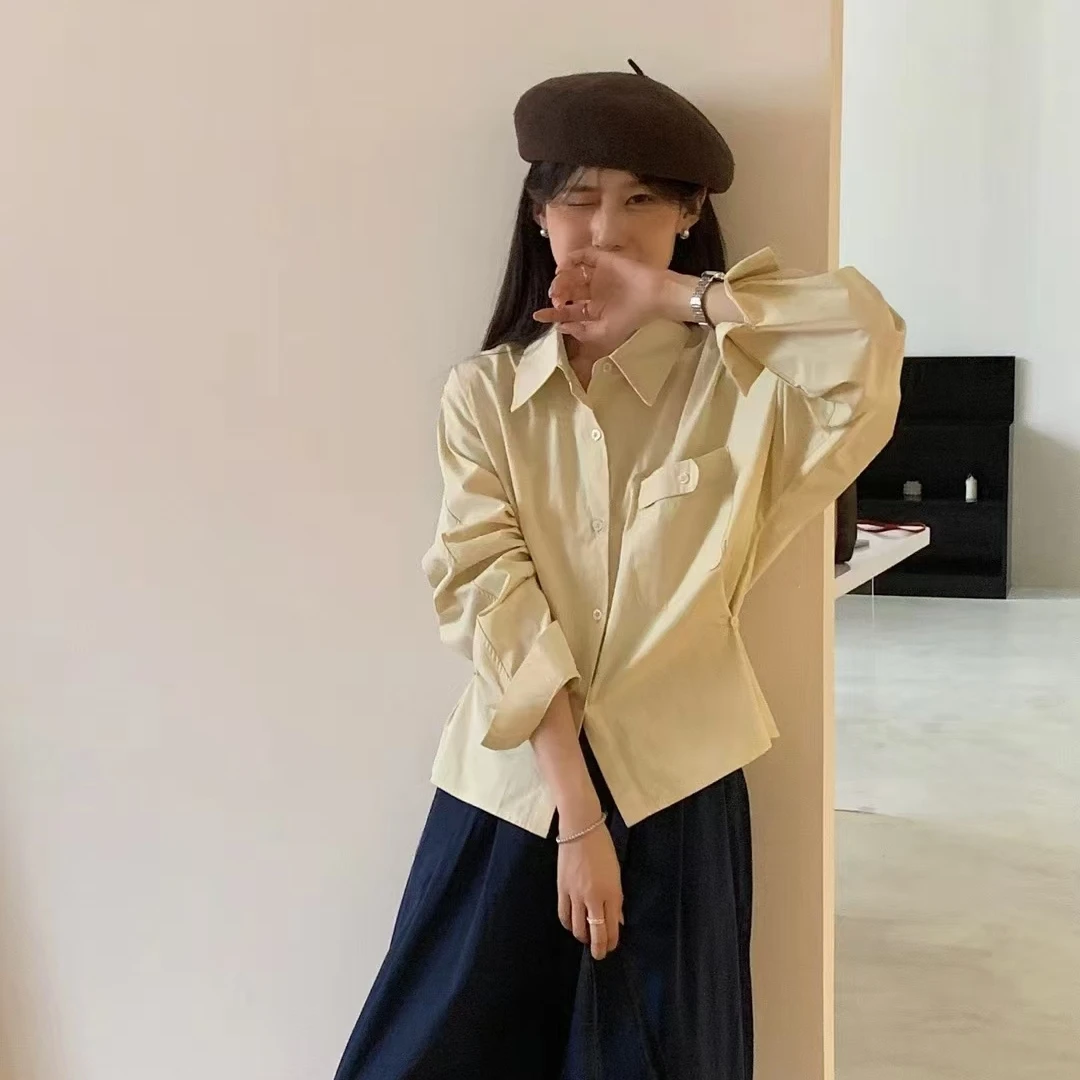 新款时尚减龄显瘦设计师款长袖衬衫