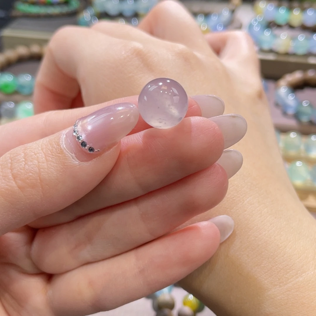 翡翠未镶嵌手链卡12.8粉咖