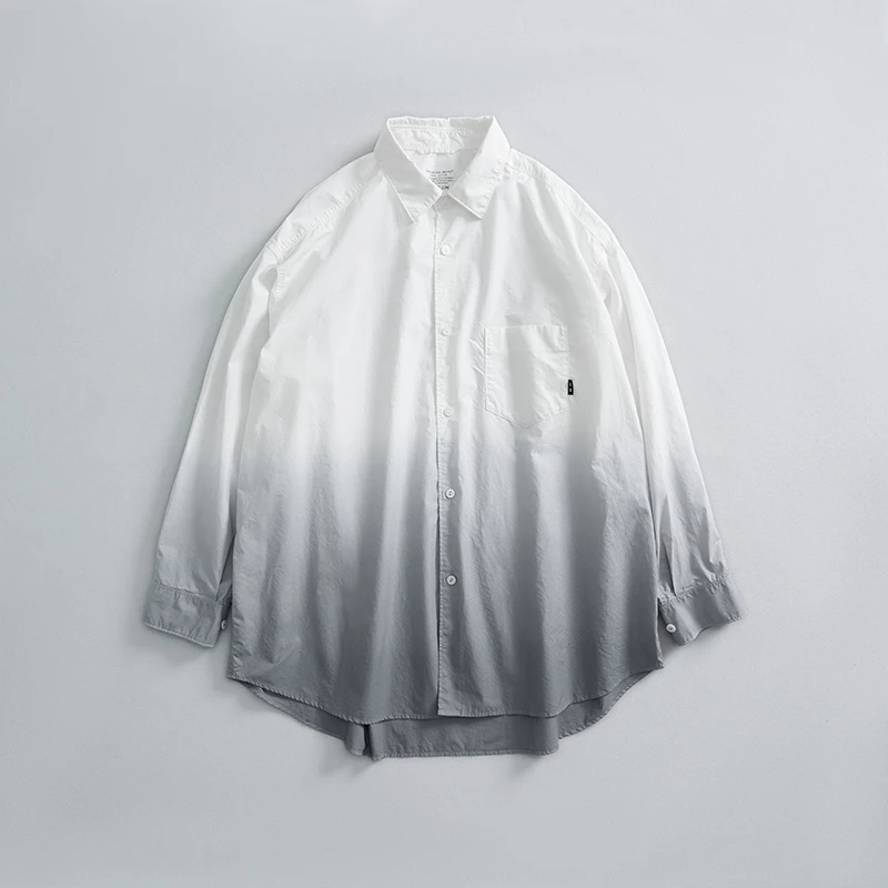 Quotation Marks 全棉渐变洗水长袖衬衫2520503