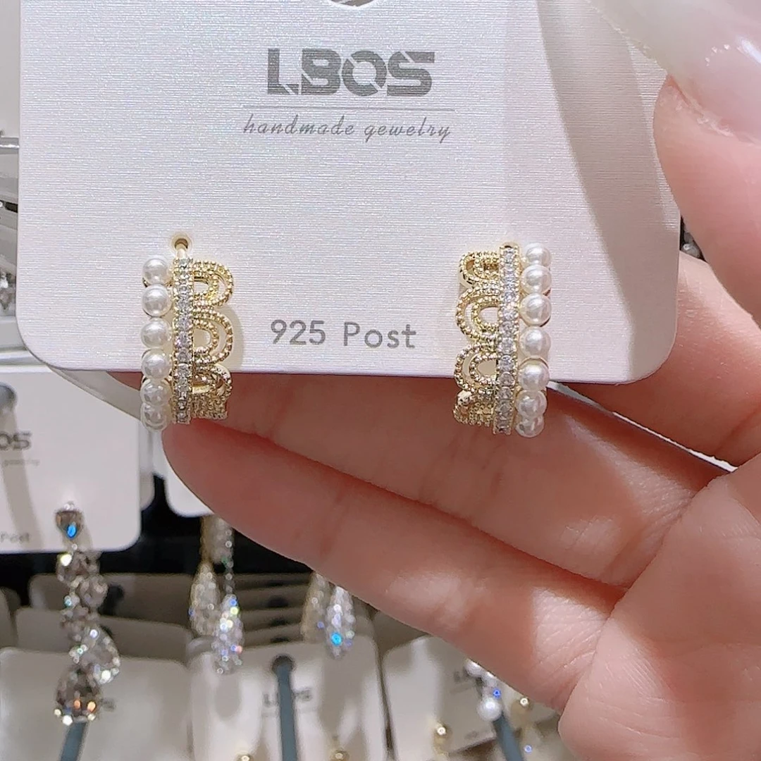 锆石铜合金925银耳环