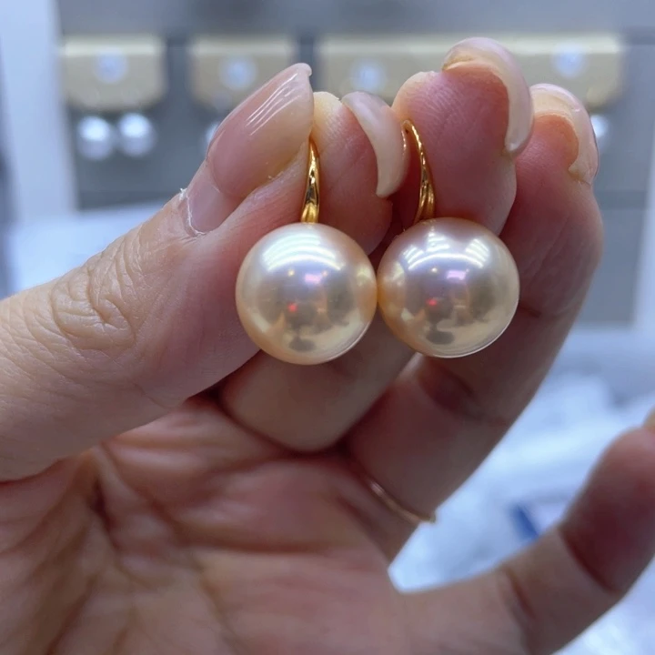 银S925镶嵌淡水珍珠耳饰