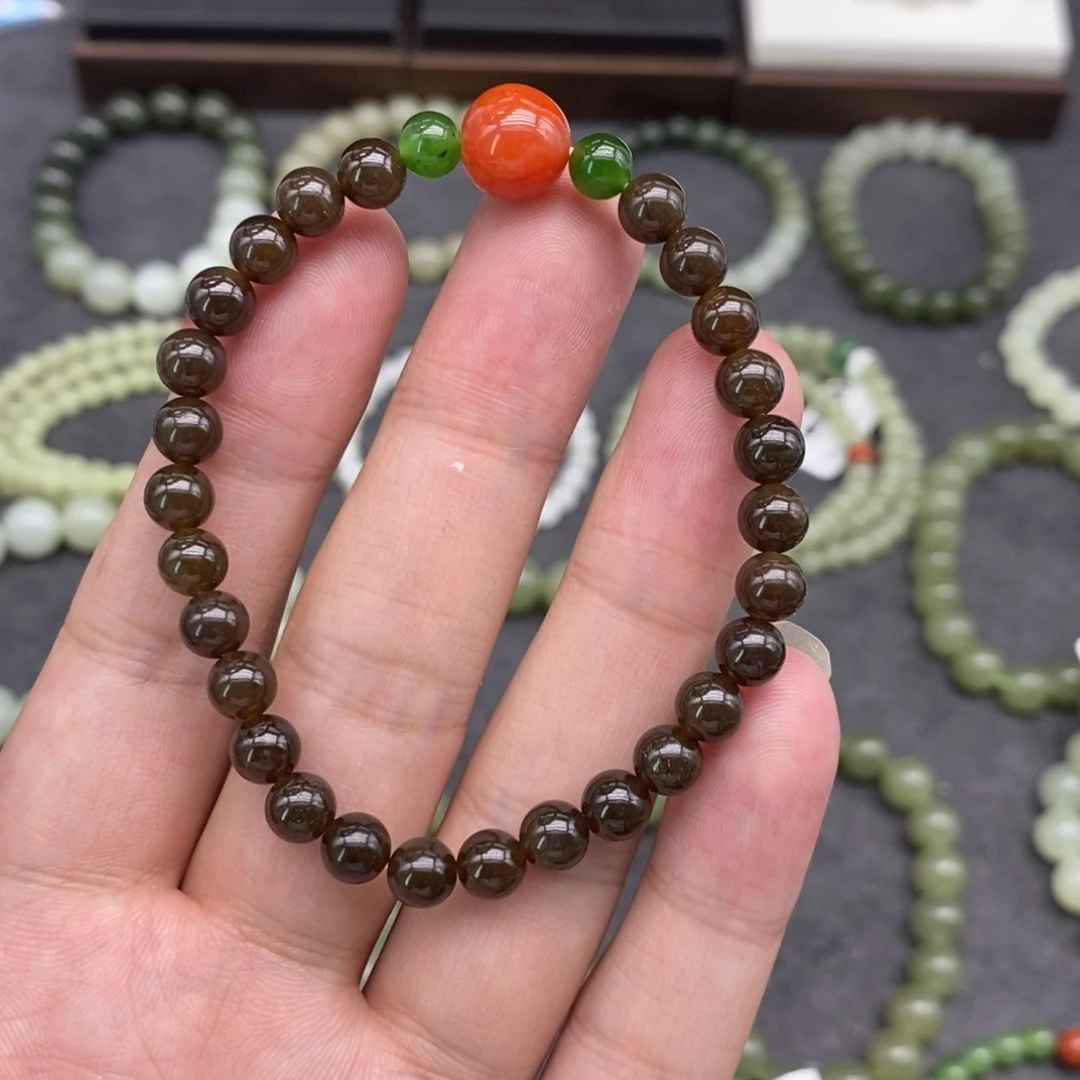 和田玉未镶嵌手链卡6糖料