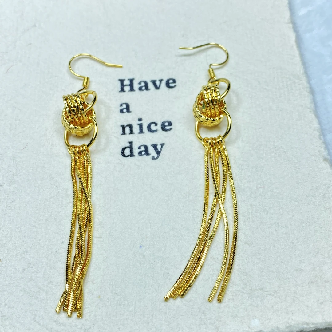 耳饰 R黄色蹦迪扣流苏耳坠多样性发货46774