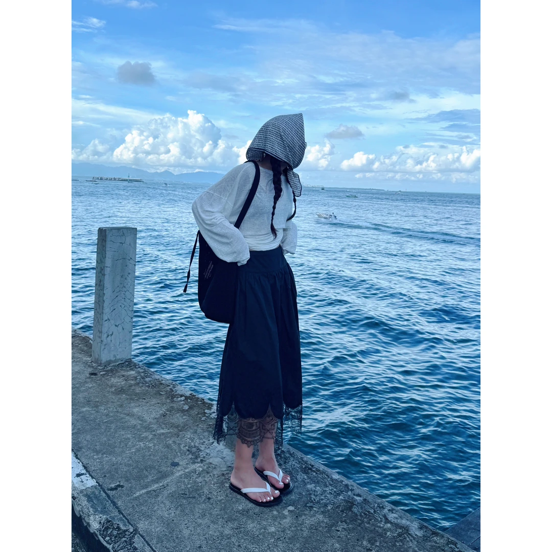 【GUQI】2025夏季新款收腰蕾丝裙边潮牌半身裙#252088