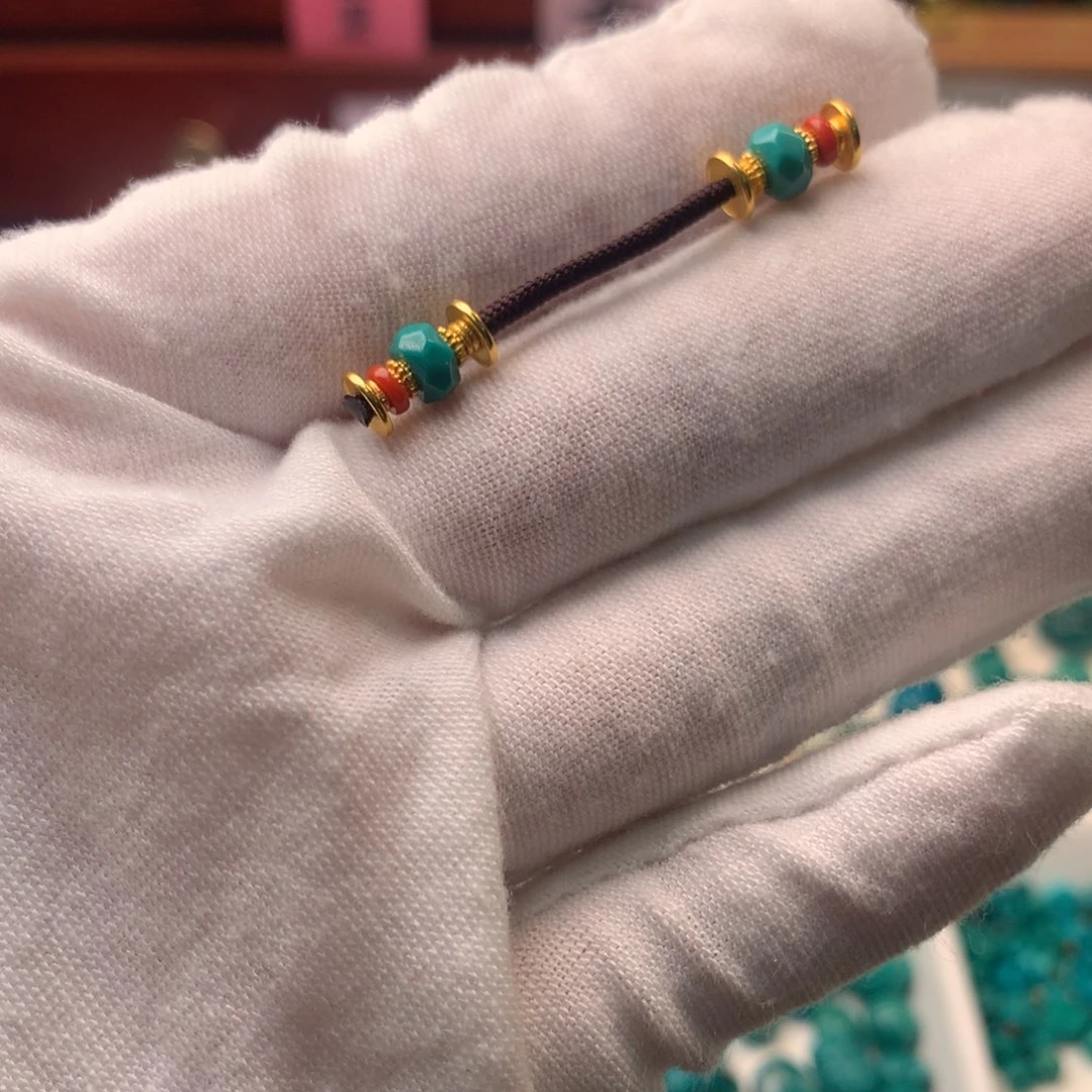 绿松石18K金镶嵌配饰j