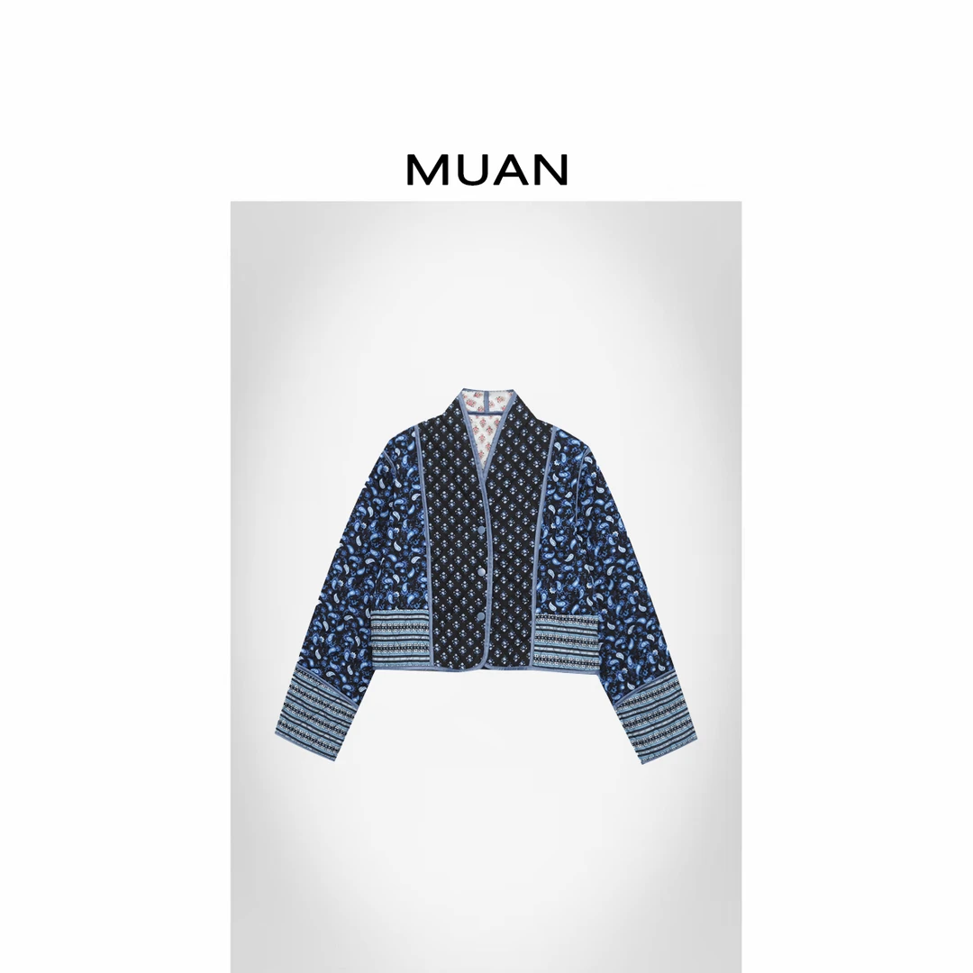 代代：《波西米亚棉服》定制100棉撞色棉服外套上衣女D-MJ-F8120