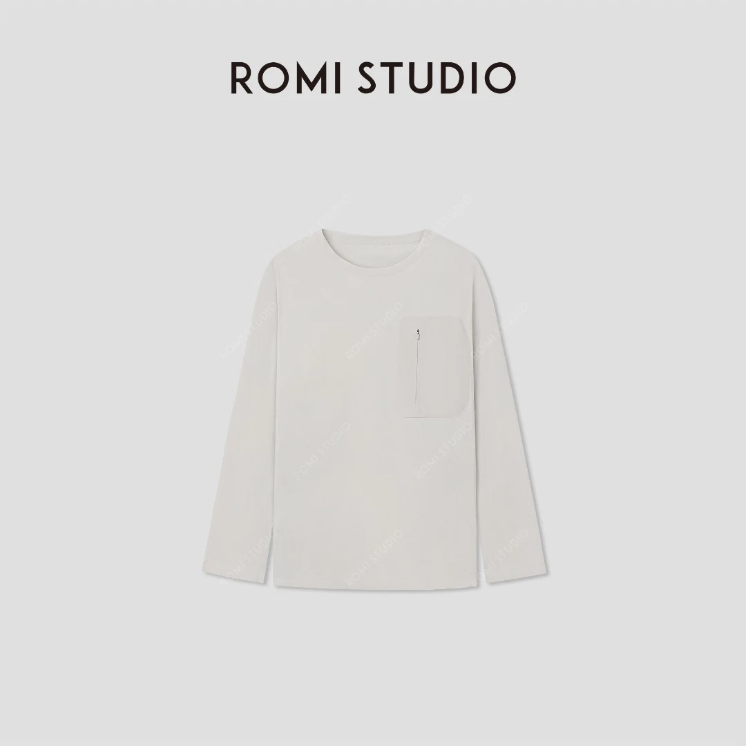 ROMI STUDIO“无痕肤感”涤纶棉感超声波压胶贴合长袖RWCAS05903