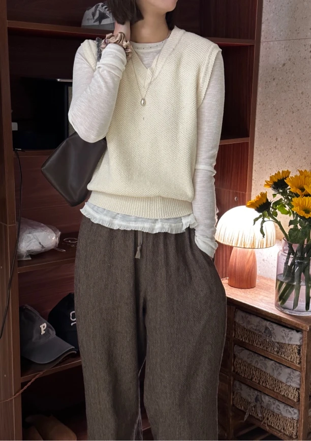 韩国KONI复古百搭针织背心（no退no换）