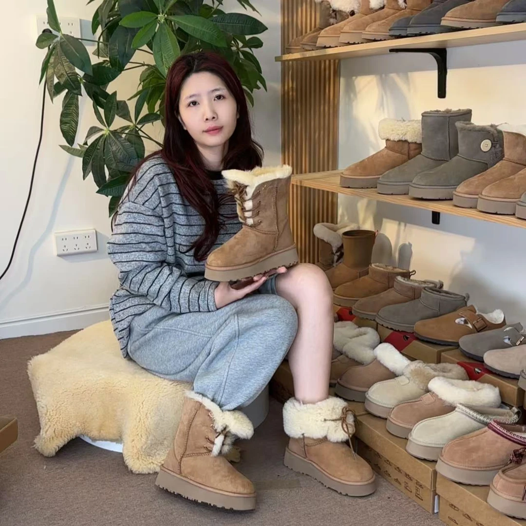 【24年新款星星女神靴】羊皮毛一体雪地靴女时尚保暖加厚冬季必备