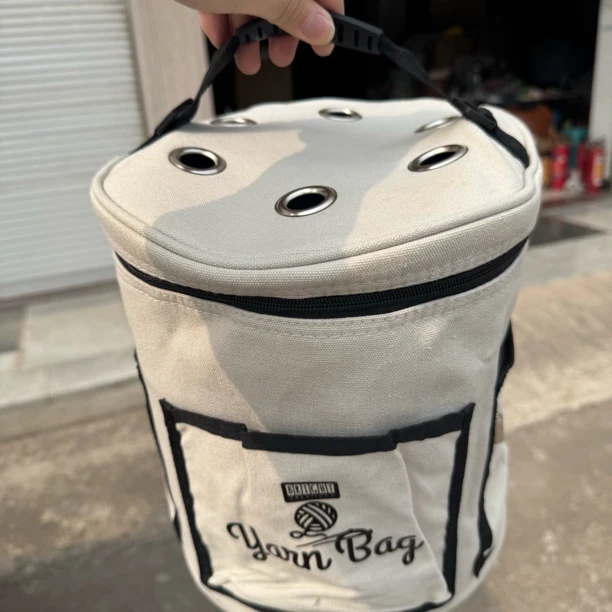 微瑕！手提帆布有肩带户外收纳包！五金微锈！