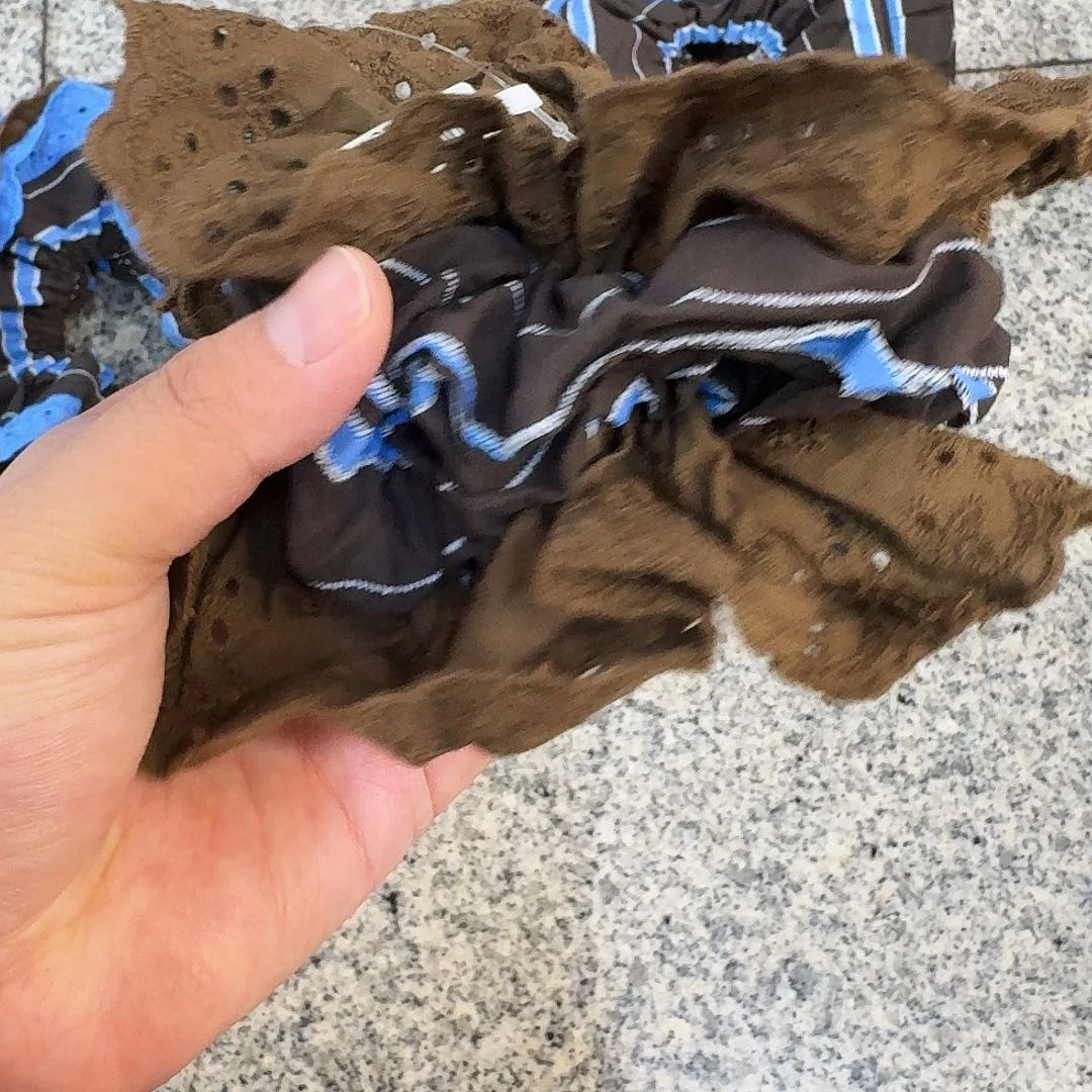 非金属棕色蓝色发圈