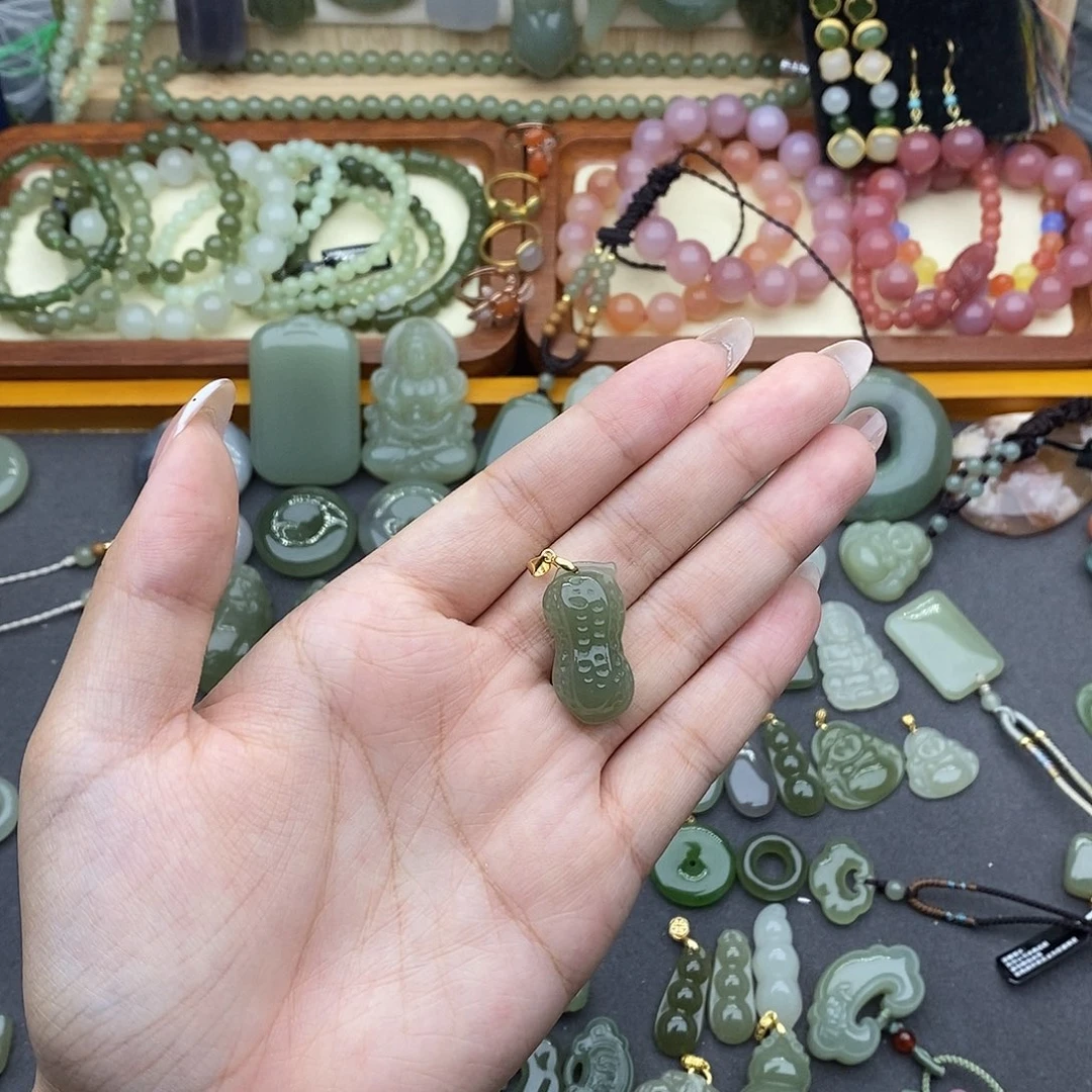 吊坠(不含链)银S925镶嵌和田玉