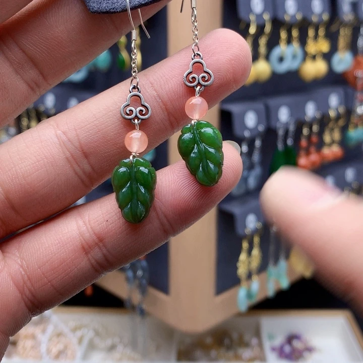 合金耳钉玛瑙/玉髓