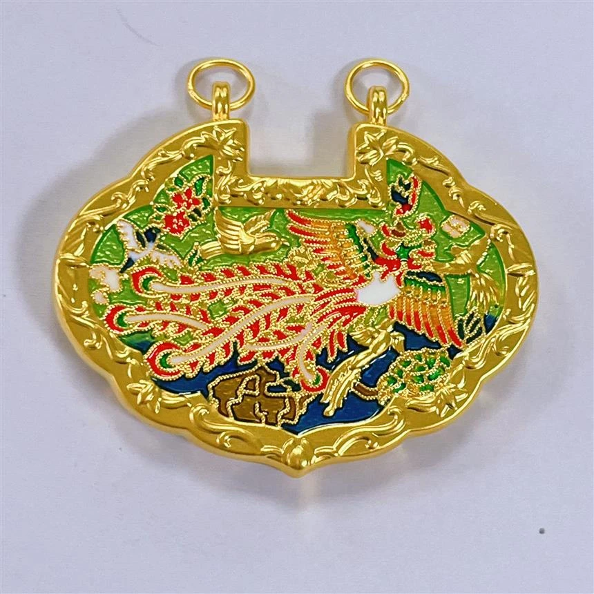 福满圆珠宝3 足金 凤穿牡丹吊坠