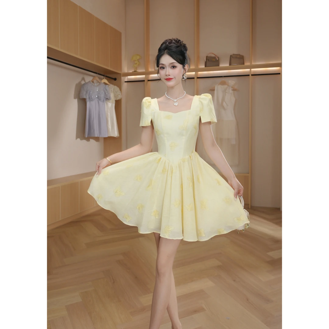 【设计师定制】法式赫本风名媛显瘦优雅时尚连衣裙15496