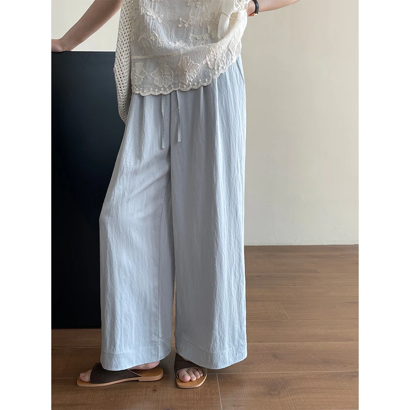 【至简】韩系百搭松弛感休闲阔腿裤2025夏季新款百搭休闲直筒裤女