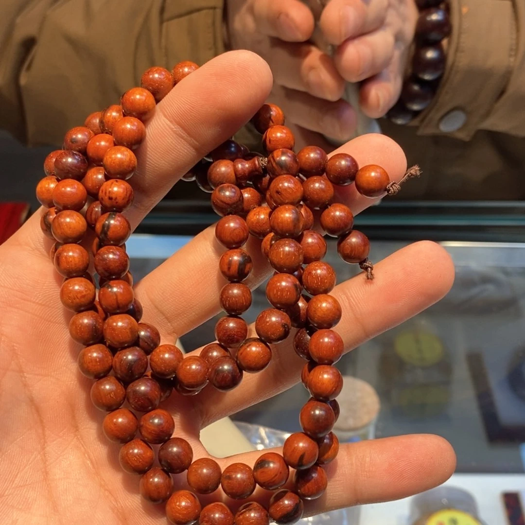 小叶紫檀手串/手链0.8鸡血