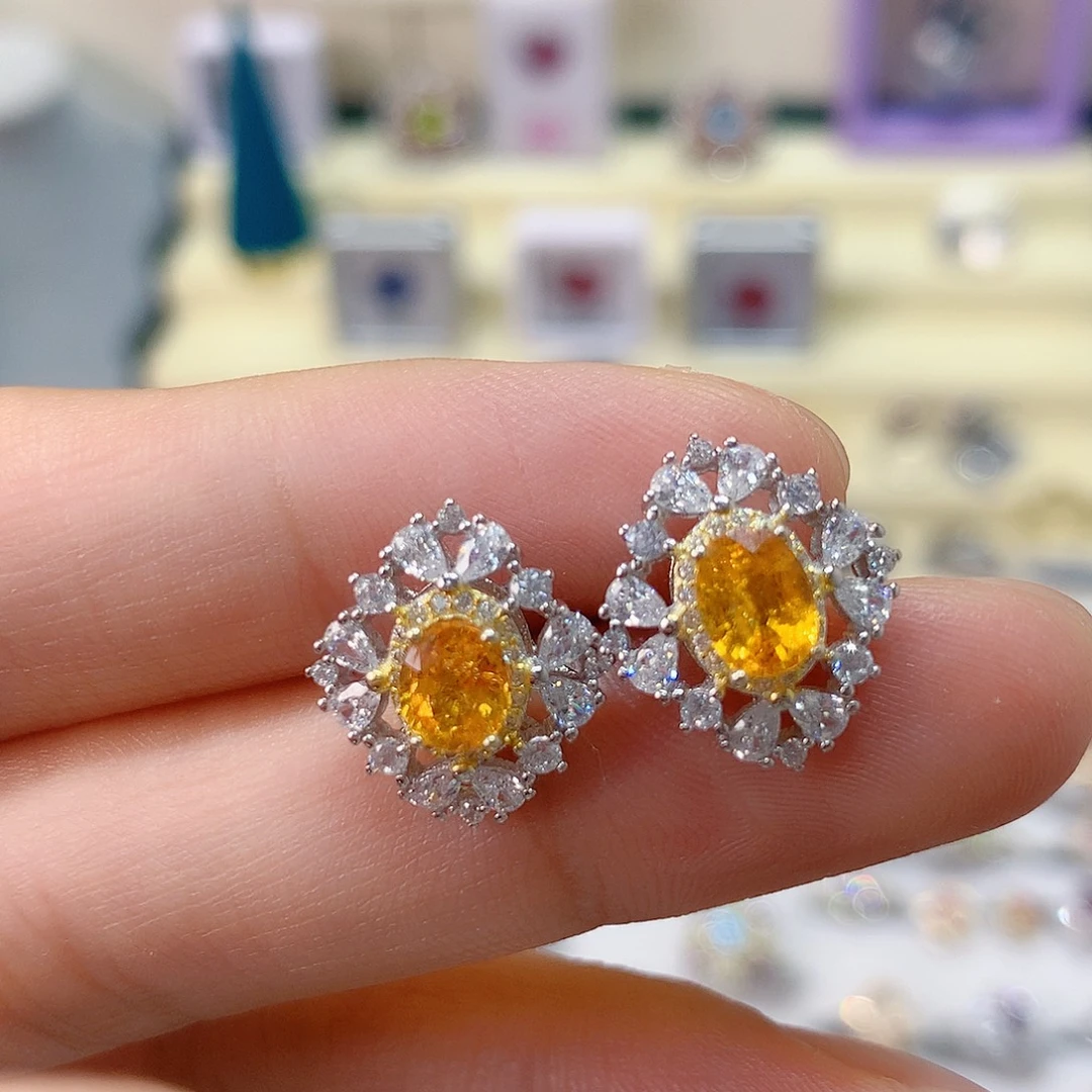 银S925镶嵌戒指石榴石（芬达石）