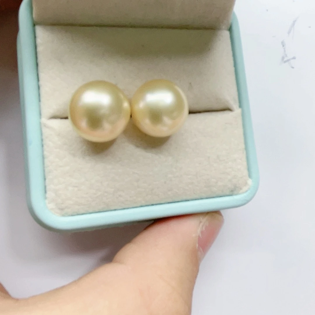 海水珍珠耳饰银S925镶嵌