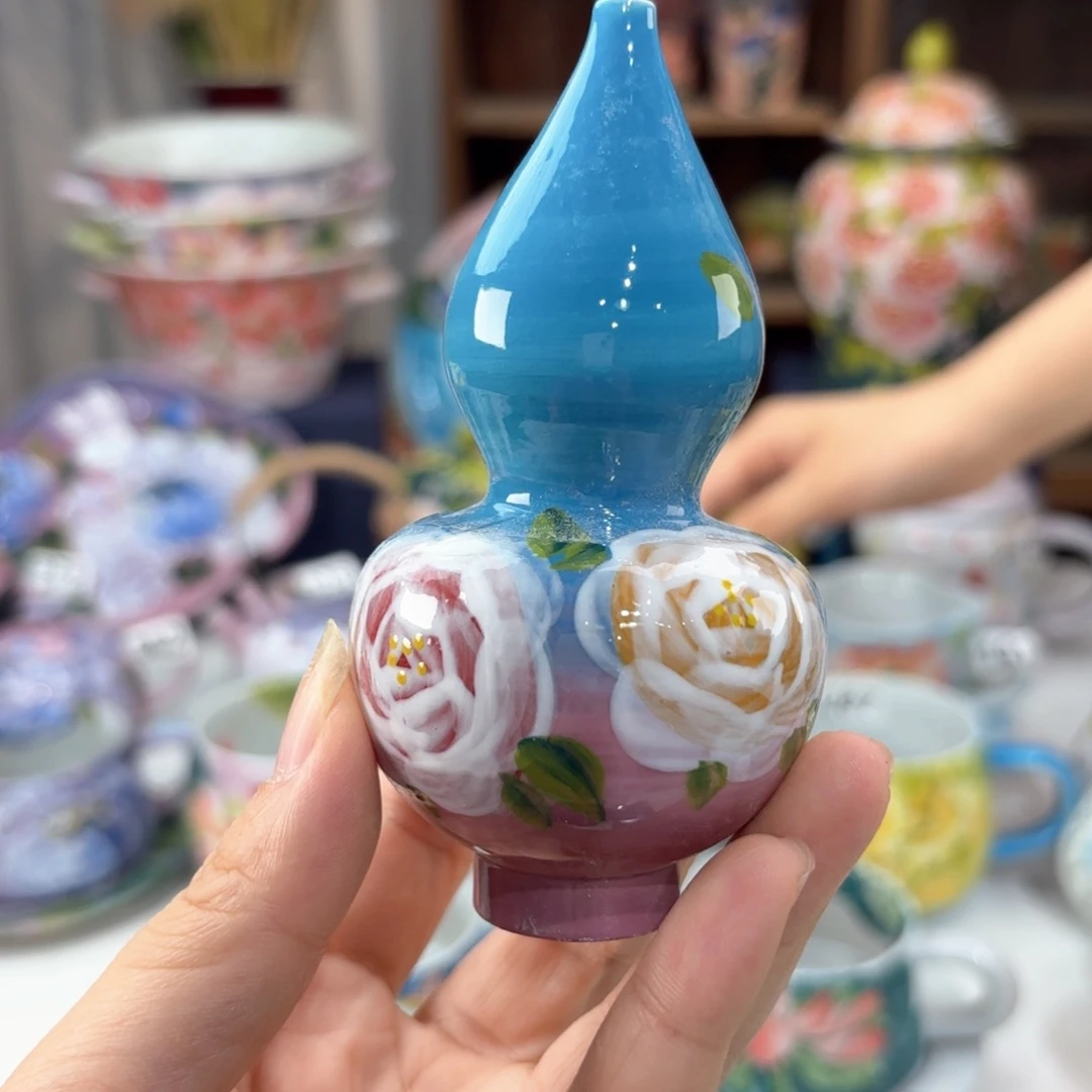 景德镇手绘高温釉下彩陶瓷茶具装饰