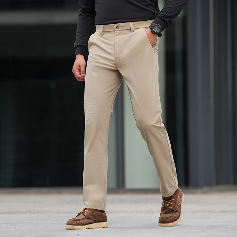 【龙牙】隐之清风针织修身长裤加强版男士通勤商务休闲长裤弹力舒适