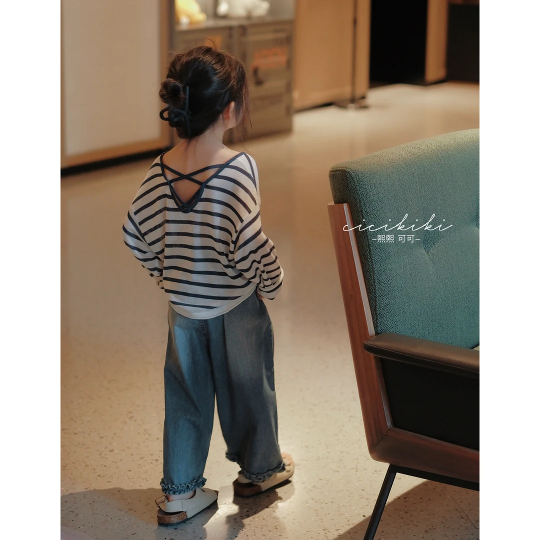 X【海盐奶白】2025女童夏款韩版儿童时尚亲子毛衣 熙熙可可MY2511