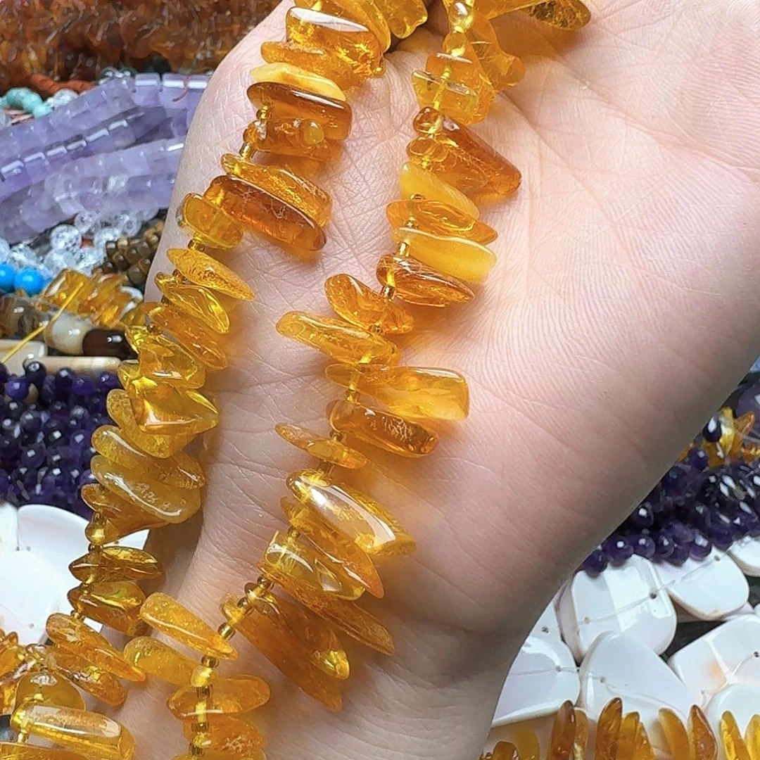 玛瑙/玉髓未镶嵌珠宝半成品一条蜜蜡卡子