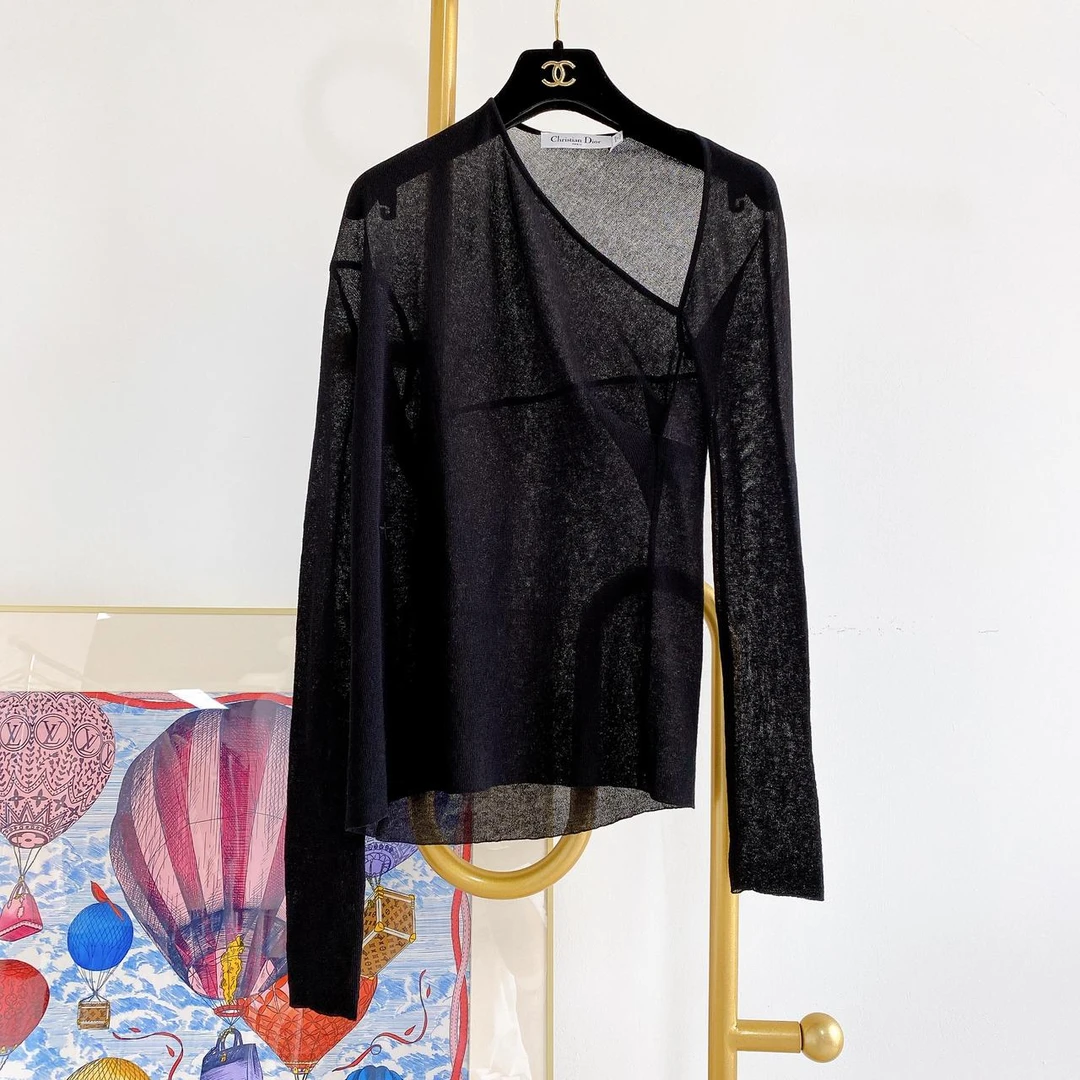【DIOR】#迪奥 黑色不规则上衣