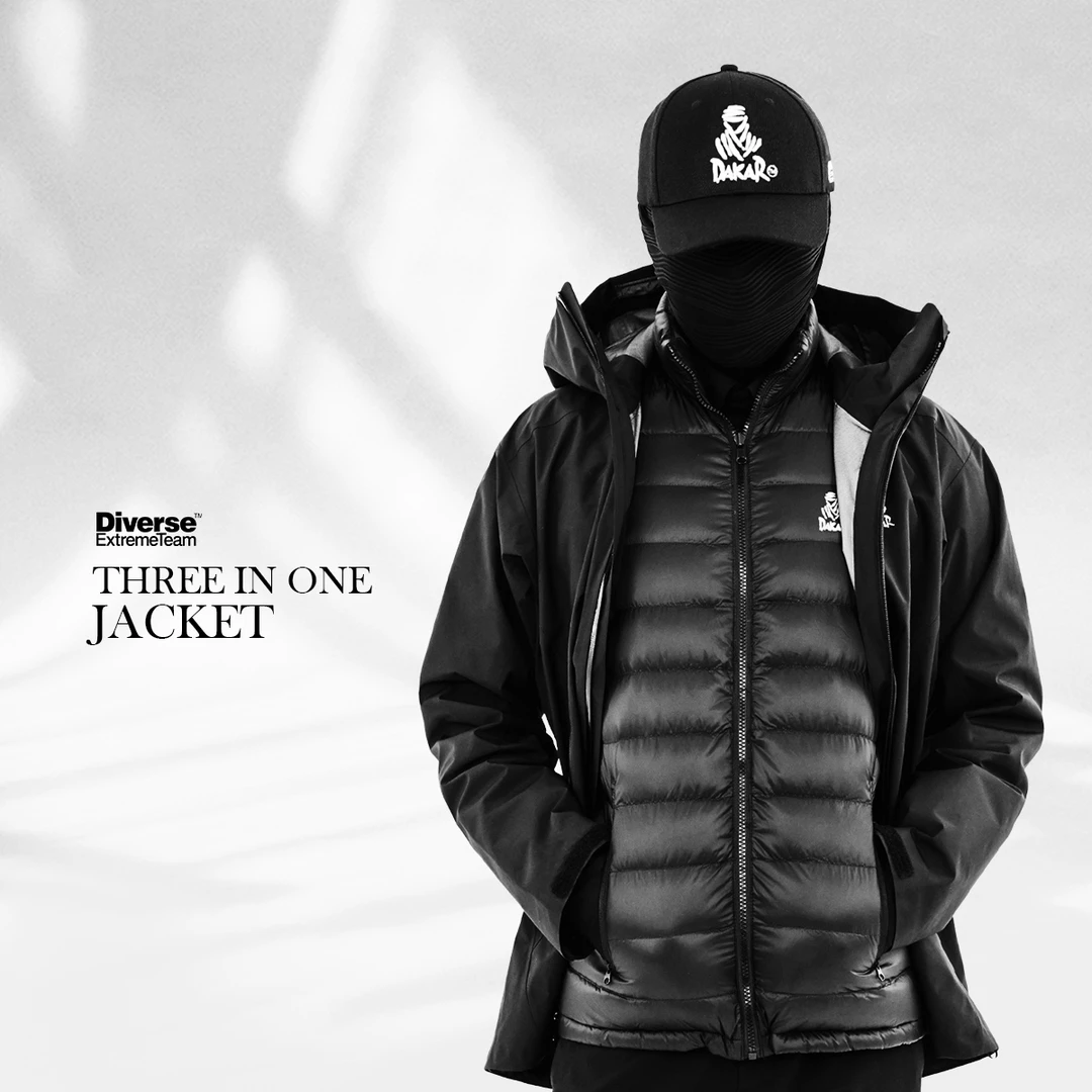 达喀尔【逯乔】三合一户外运动可拆卸防风保暖男加厚羽绒服