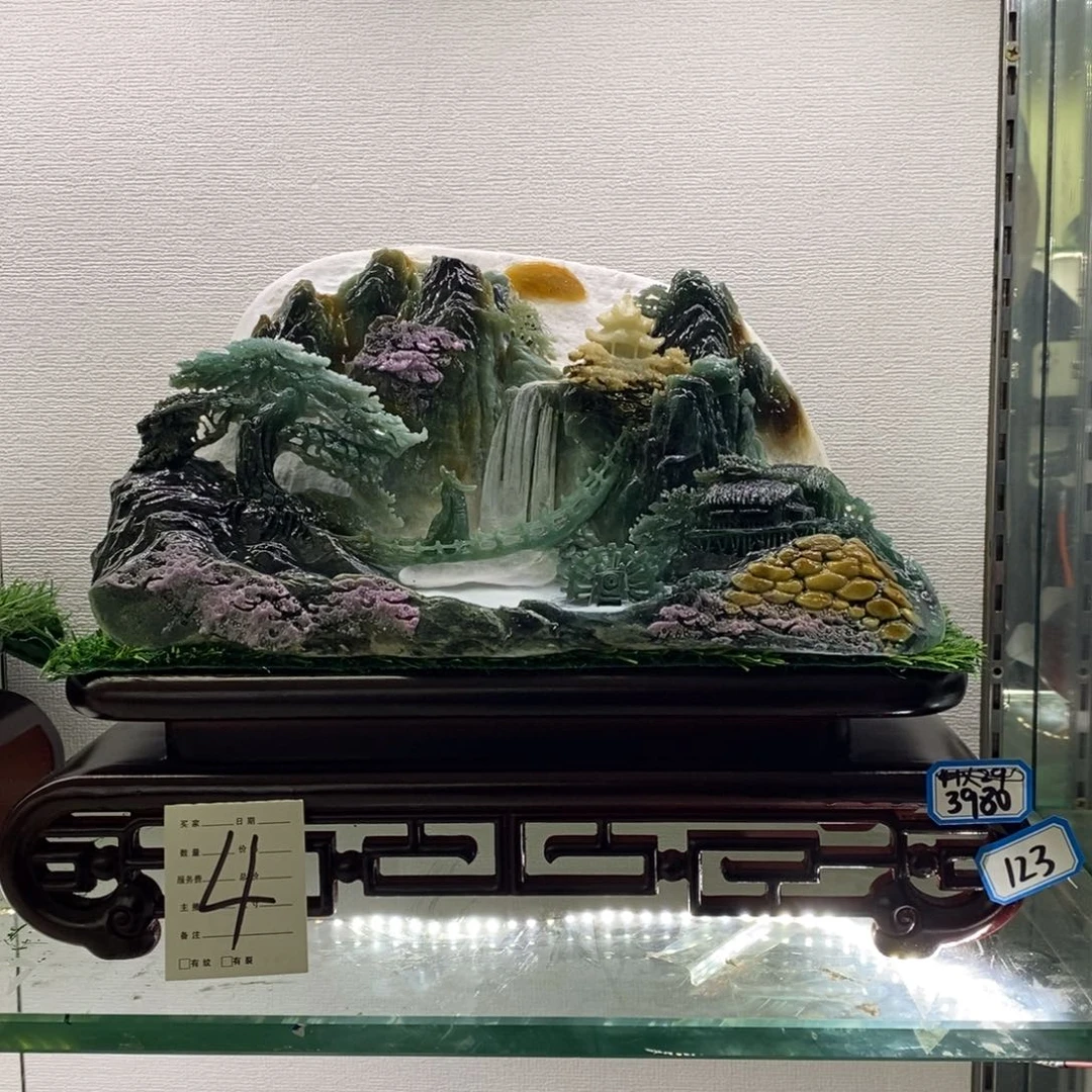富***祥玉意境山水手工雕刻