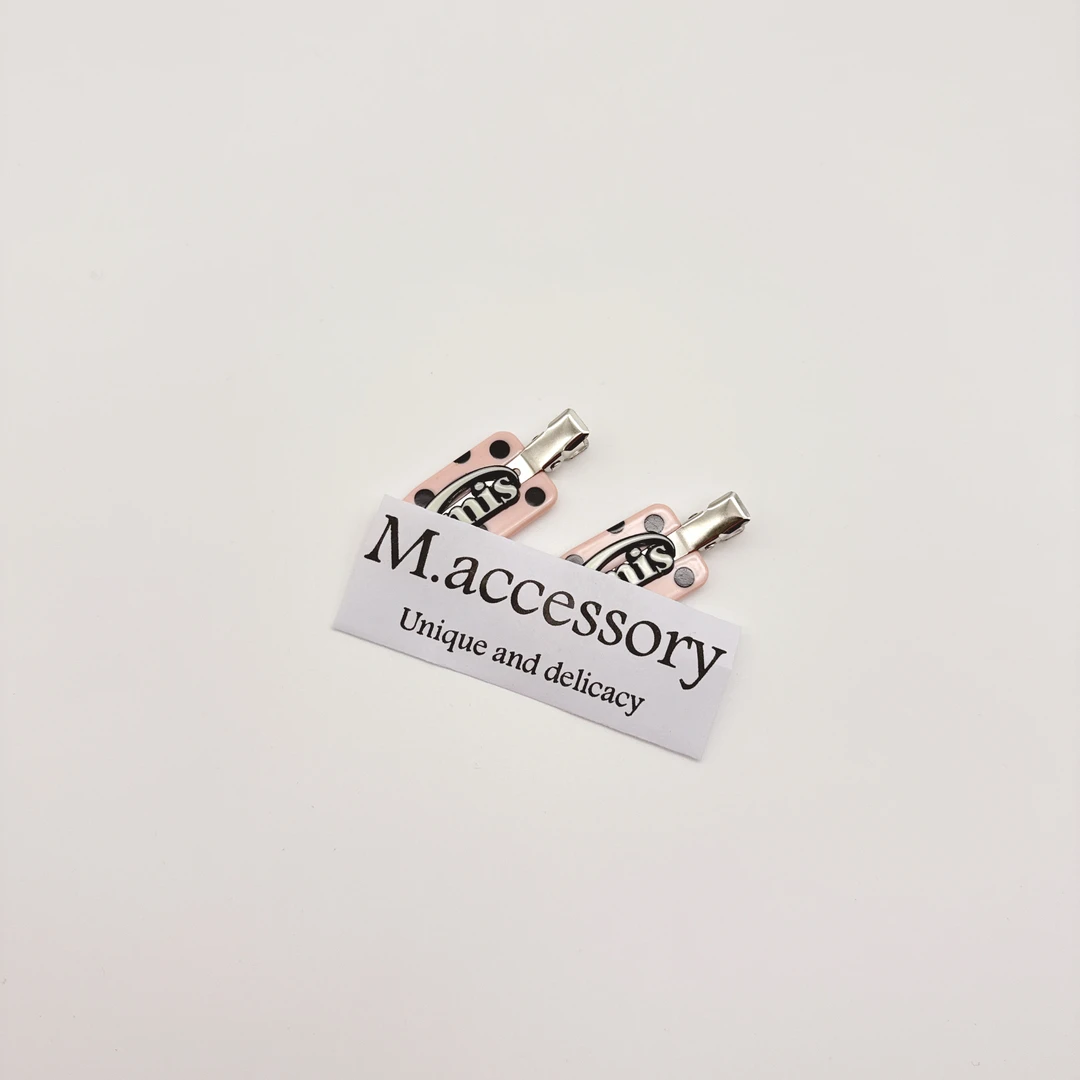 Mi33 韩版饰品 粉色波点无痕夹鸭嘴夹 J064116