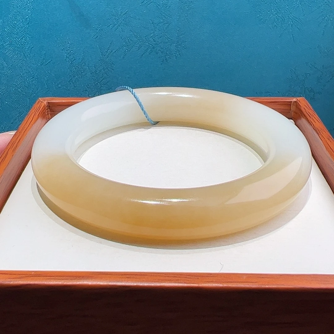 幸***3和田玉未镶嵌手镯新疆且末糖白