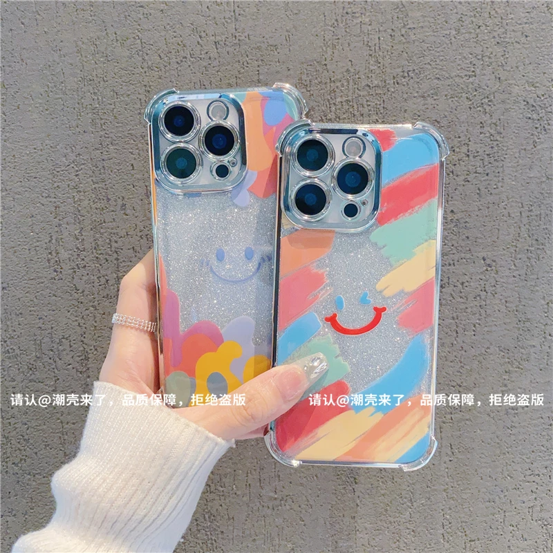 6D四角防摔壳适用苹果16/iPhone/华为荣耀/OPPO/VIVO小米手机壳潮