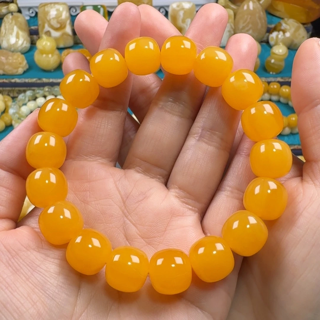 念***忘琥珀未镶嵌手链同料