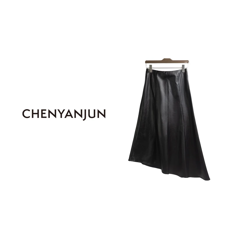 【雾面】不规则设计感显瘦高级感皮裙半身裙CYJ-508