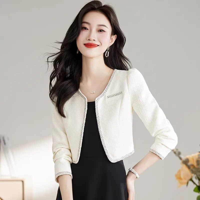 贵芙雅小香风外套女2025春秋款高级感气质精致开衫小个子短款上衣