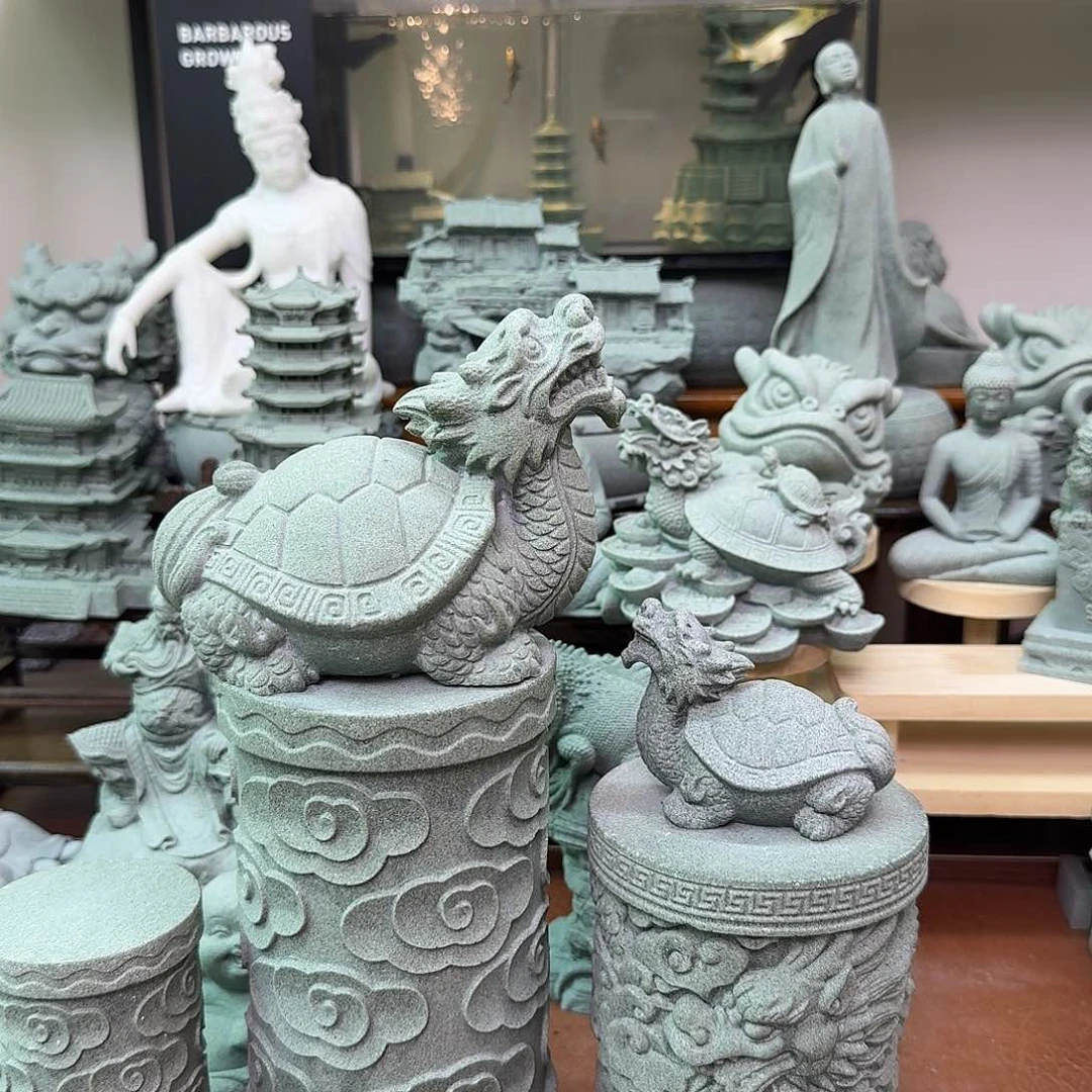 石材青砂石大云柱➕大龙龟