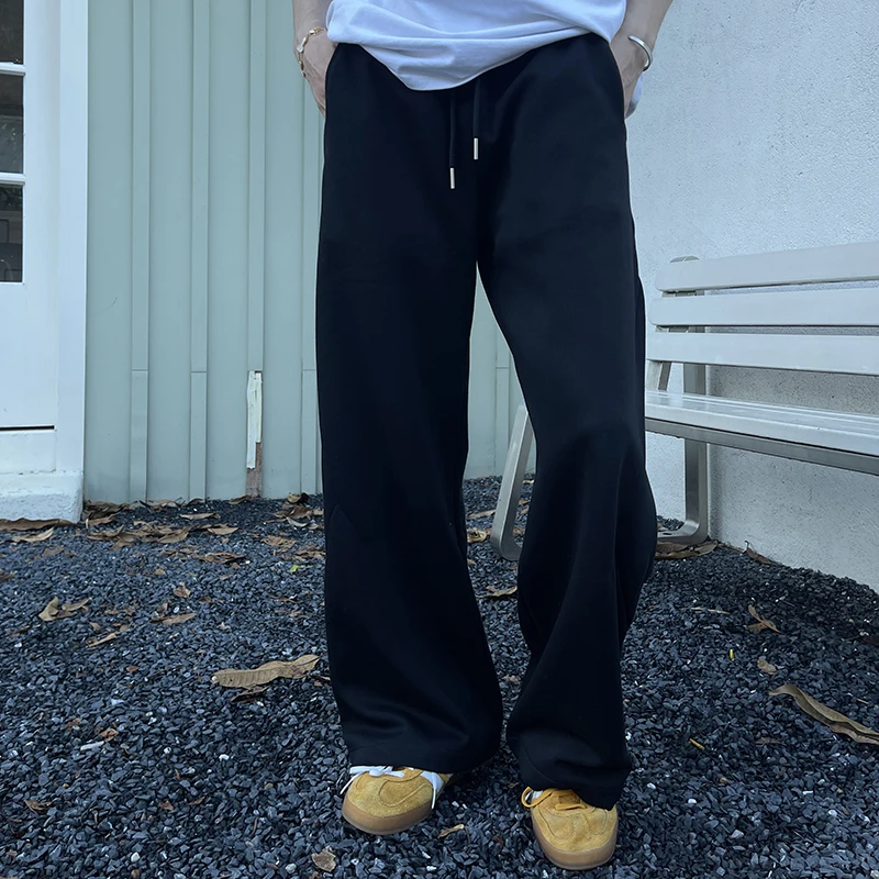 【促】白鹤大大美式简约宽松直筒春秋运动裤微喇卫裤男生休闲裤ins